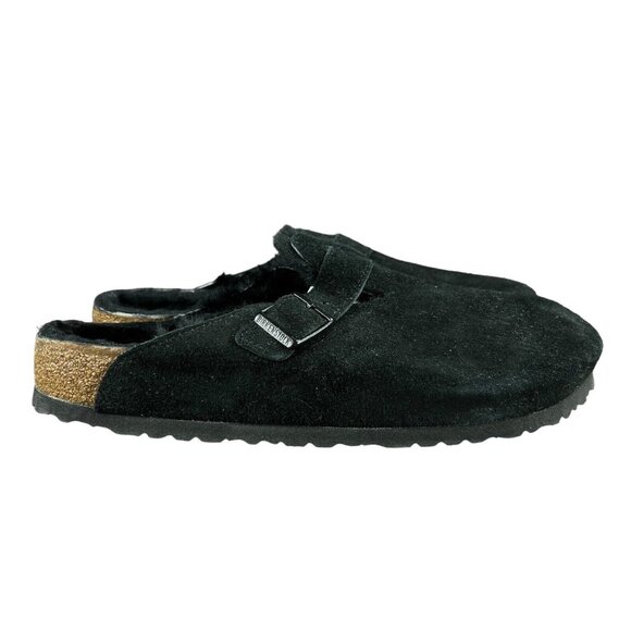 Birkenstock Boston VL Shearling Black Clogs Men's Size 46 M - Picture 1 of 9